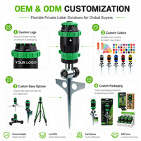 SUNSHINE OEM Sprinkler Taman 5 Pola yang Dapat Disesuaikan Dengan Tiang Logam, Rotasi 360 Derajat, Irigasi Taman, Logo Dapat Disesuaikan