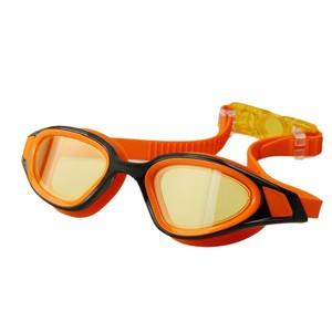 Swimming Goggles Anti Fog Waterproof Pc Lens Orange <b>Black</b> <b>Frame</b> Adult Unisex - Product Image 1