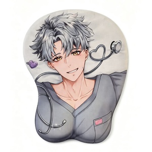 Tapis de souris personnalisé en silicone imprimé, motif dessin animé <span class=keywords><strong>anime</strong></span>, avec poignets repose-poignets chauffants, motif fille sexy aux gros seins 3D - Product Image 2
