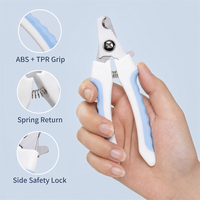 Coupe-ongles sécurisé en acier inoxydable pour chiens et chats avec lime métallique intégrée, poignée antidérapante, outil de toilettage OEM