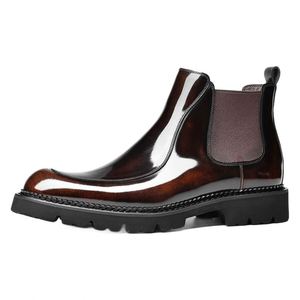 High Quality Munk Shoes Lace-Up Closure <b>Pointed</b> <b>Toe</b> Anti-Slip Breathable Lightweight Patchwork Pattern Men's Business Casual - Product Image 4