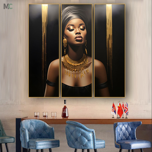 Tre vice donne africane HD stampa arte da parete decorazione per la casa pittura soggiorno sala da pranzo in porcellana <span class=keywords><strong>di</strong></span> cristallo - Product Image 1