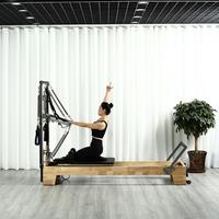 Reformer de Pilates de Alta Gama con Torre, Estructura de Madera de Roble, 35 mm, Entrenamiento de Fuerza Central, Reformer de Pilates con Medio Trapecio