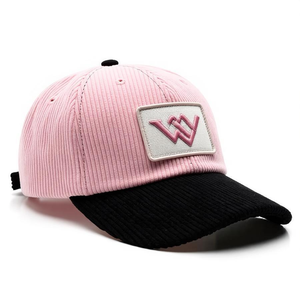 Casquette de baseball non structurée à 5 panneaux, ajustable et personnalisable, avec logo brodé, bicolore, en velours côtelé, Oxford et à pois léopard - Product Image 2