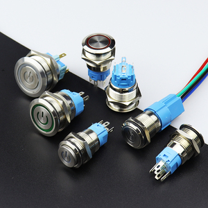 Interruptor de Botón Pulsador Momentáneo de Metal de 12 mm, 16 mm, 19 mm, 22 mm, Resistente al Agua, con Iluminación LED RGB e Interruptor de Retención, con Conector - Product Image 1