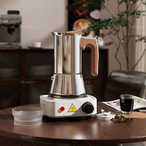 Tenrey 2 <span class=keywords><strong>tasses</strong></span> 4 <span class=keywords><strong>tasses</strong></span> <span class=keywords><strong>6</strong></span> <span class=keywords><strong>tasses</strong></span> Moka Pot Cafetière expresso en acier inoxydable Percolateur de cuisinière - Product Image 2
