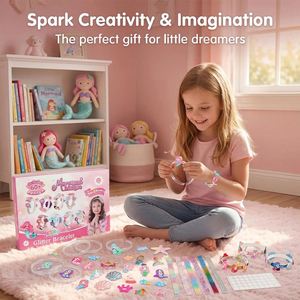 Elegant Hairband Craft Kit Teen Girls <b>Cute</b> Head Hoop <b>Bracelet</b> Bows Flowers Stars Accessories Holiday Gift Pack - Product Image 2