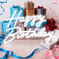 Enseigne néon LED Joyeux Anniversaire, décoration lumineuse pour fêtes d'anniversaire, ambiance maison et événements