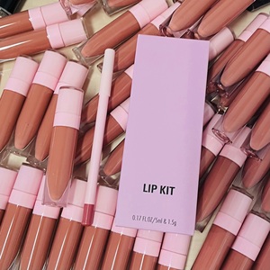 Kit de gloss à lèvres rose personnalisé pour usine de maquillage, kits à lèvres véganes, marque privée - Product Image 1