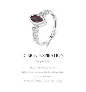 S925 <b>Silver</b> <b>Garnet</b> <b>Ring</b> With Round Brilliant Cut Diamonds Bezel Setting Classic Women's Gemstone <b>Ring</b> Everyday Wear - Product Image 3
