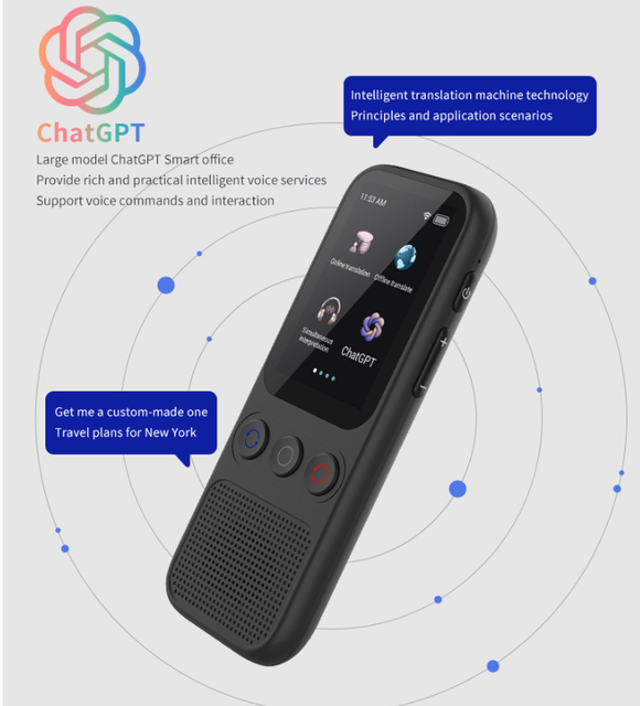 Instant Offline Voice Translation Portable Two-Way Language Translator S80 with 138 Languages for Meeting