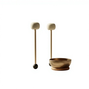 <span class=keywords><strong>Baqueta</strong></span> para <span class=keywords><strong>Cuenco</strong></span> <span class=keywords><strong>Tibetano</strong></span> de Madera de Haya de Doble Punta con Fieltro de Goma, Accesorio de Percusión - Product Image 1