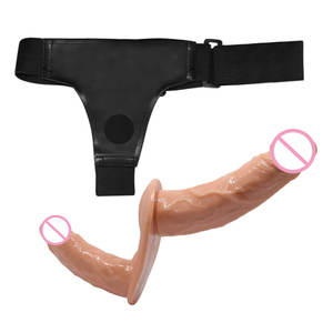 Hot Sale Female Masturbation Pants Realistische Penis Sexspielzeug Keuschheit Kopf riemen auf <span class=keywords><strong>Dildo</strong></span> mit Gürtel für Lesben Sex - Product Image 4