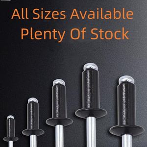 ISO GB/T 12618 Negro 3,2mm Remaches Pop Remaches ciegos de aluminio DIN7337 Tipo abierto Cabeza plana Alu/Remaches de acero 4,0/4,8 - Product Image 2