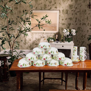 Juego <span class=keywords><strong>de</strong></span> Vajilla <span class=keywords><strong>de</strong></span> Cerámica Moderna y Exquisita <span class=keywords><strong>de</strong></span> Lujo, Directo <span class=keywords><strong>de</strong></span> Fábrica, Diseño Floral, Reutilizable para el Hogar, Compre Uno y Obtenga Diez <span class=keywords><strong>de</strong></span> Regalo - Product Image 3