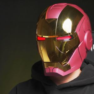 <span class=keywords><strong>Masque</strong></span> <span class=keywords><strong>Iron</strong></span> <span class=keywords><strong>Man</strong></span> MK5 en or rose Jarvis, contrôle vocal électrique, portable, nouveau modèle 2026 - Product Image 3