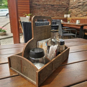 Personalized <b>Table</b> Caddy, Sectioned Condiment Cutlery Holder - Product Image 1