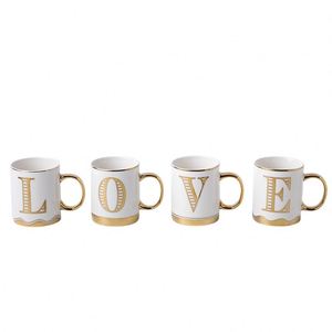<b>Custom</b> Logo Print Modern Light Luxury Porcelain <b>Cups</b> Marble Gold Handle Mugs Ceramic Coffee Mug - Product Image 5