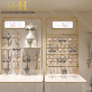 Décoration de magasin de lingerie personnalisée moderne Présentoir pour <span class=keywords><strong>sous</strong></span>-vêtements en bois Vitrine pour <span class=keywords><strong>sous</strong></span>-vêtements avec lumière LED - Product Image 4