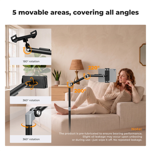 Soporte Universal para Tablet y Teléfono K&F CONCEPT con Base Ponderada de 2.89 kg y Brazo Ajustable de 1.6 m para Cama o Sofá - Product Image 3
