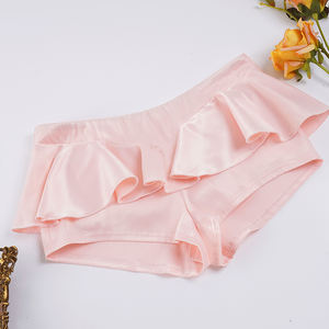 Summer Minimalist Sweet Breathable Hot Shorts Low <b>Waist</b> Knitting Culottes in Solid Color - Product Image 6