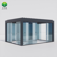 Pergola étanche Bioclimatica Gazebo Persienne automatique motorisée Pergola extérieure à persienne en aluminium avec capteur de pluie pour villa