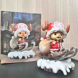 <span class=keywords><strong>Figurines</strong></span> de Noël Tony Tony Chopper en position de traîneau, articles d'anime de haute qualité, décorations de bureau, jouets tendance, cadeau - Product Image 2