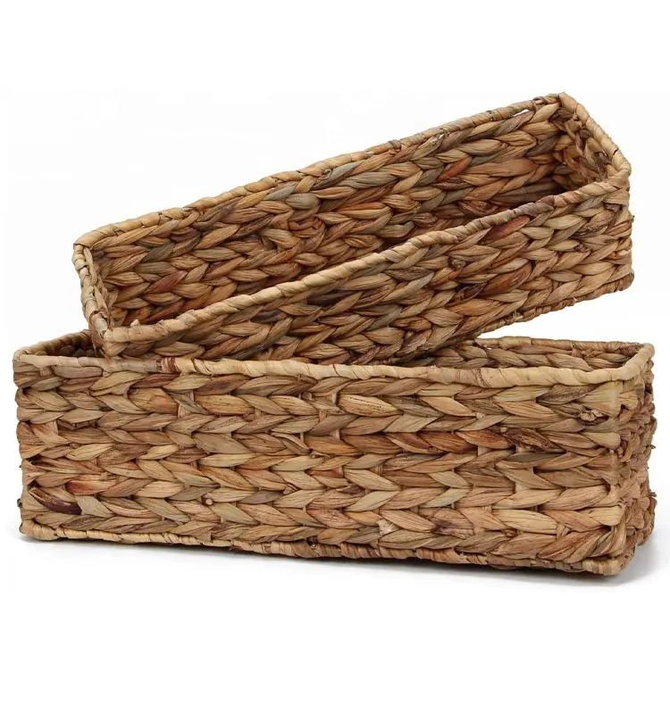 bathroom wholesale customized decorative woven waterhyacinth storage basket