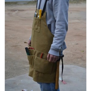 Free sample <b>Tool</b> Apron with Pockets Adjustable Heavy Duty Waxed casual Shop Apron Work Apron Fits Men and Women - Product Image 2