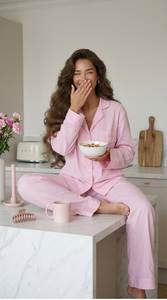 Conjunto de Pijama Personalizado de Algodón de Alta Calidad para Mujer, Ropa de Dormir de Bambú, Suave y Transpirable, Fabricante Mayorista OEM ODM - Product Image 5