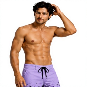 <b>Mens</b> Board Shorts Printed Quick Dry Swim <b>Trunks</b> Drawstring Waist Pockets Shark Pattern Polyester Fabric Beach Surf Water Sports - Product Image 1
