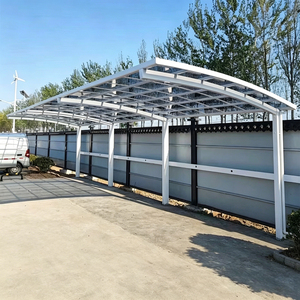 Abri de voiture moderne en acier avec toit en arche, cadre thermolaqué, imperméable, pour stationnement extérieur - Product Image 6