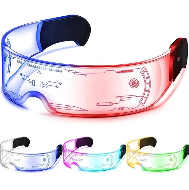 LED Glasses Futuristic Technology Light up Glasses Rave Decor Eyeglass for Concert Bar Club Halloween Party Bar DJ Stage Show