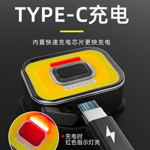 Lampe frontale rechargeable COB 2H LED magnétique pour la pêche en extérieur, lampe torche portable lumineuse, corps en plastique - Product Image 3