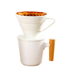 Taza de Café de Cerámica TaoYuan con Asa de Madera, Juego de Filtro para Verter, Color Blanco Sólido, para Regalo, DB1750, Taza DF1127 1 - Product Image 3
