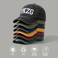 Casquette Trucker 5 Panneaux en Coton Lavé 12oz avec Logo Personnalisé, Effet Usé et Broderie 3D en Relief de Haute Qualité Barudan, Style Rétro Vintage