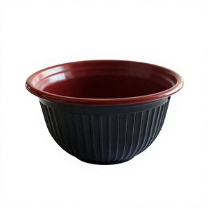 Contenitore Monouso Moderno Nero e Rosso da 36 Oz in PP, Modello H-B36, Prodotto in California per Uso Festivo, da 3h Corporation - Product Image 1
