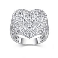 Bague Homme Moissanite Complète Hip Hop, Argent Sterling S925 Sertie de Pierres, Bijou de Luxe Audacieux et Tendance, Idéal pour le Quotidien