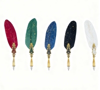 Ensemble de 6 stylos plume en métal à effet goutte d'huile, pour calligraphie, stylo plume à tremper, pour l'écriture de lettres, les fêtes et les fournitures de mariage