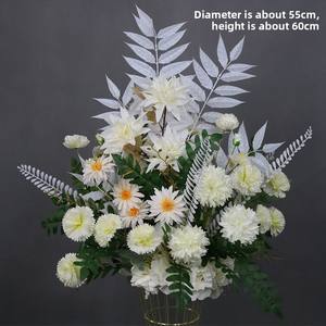 Arreglo Floral de Seda en Maceta con Plantas Verdes, Estilo Bosque, para Bodas y Exteriores, Simulación de Camino, Arte Floral, 65x50cm - Product Image 6