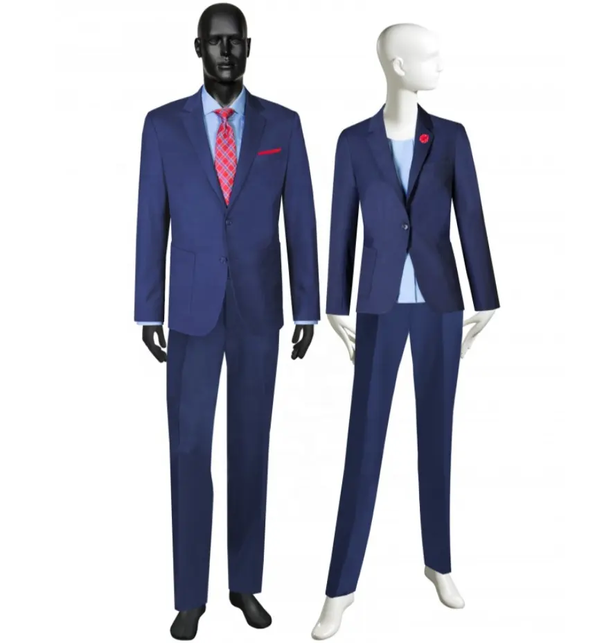 Uniforme personalizado para hombres y mujeres, uniforme de oficina, personal de hotel y oficina, azul marino