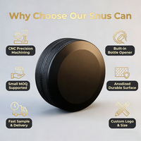 Boîtes à snus en aluminium personnalisées usinées CNC, hermétiques, anti-poussière, anti-humidité, ouverture facile, fonction ouvre-bouteille rouge, micro-usinage