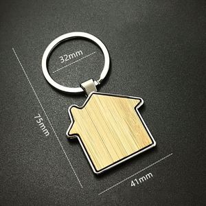 WSY146 Llaveros de Madera de Lujo con Logotipo Personalizado, Llavero de Madera de Haya para Grabado Láser, Logotipo, Casa, Forma de Corazón - Product Image 4