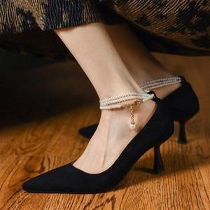 Fashion Summer Women Girl High <b>Heels</b> Pump Shoes Round Thin <b>Heel</b> Leather Pumps for Ladies - Product Image 3