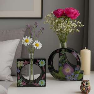 แจกันทรงกลมทรงสี่เหลี่<span class=keywords><strong>ย</strong></span>มทำจากซิลิโคนทำมือแจกันยิปซั่มเรซินสำหรับตกแต่ง M54999 - Product Image 3