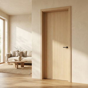 Porte intérieure en bois pour salle <span class=keywords><strong>de</strong></span> bain, anti-humidité, insonorisée, finition enduite <span class=keywords><strong>de</strong></span> film PVC, étanche, à âme pleine, pour chambre et appartement - Product Image 1