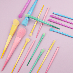 Ensemble de pinceaux de <span class=keywords><strong>maquillage</strong></span> professionnels Gambur Candy Color, 17 pièces, poils synthétiques en plastique, poudre libre, contour, blush, fard à paupières - Product Image 3