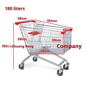 Xe đẩy hàng tiện lợi bằng thép lưới, xe đẩy hàng tạp hóa cho siêu thị, cửa hàng - Product Image 2