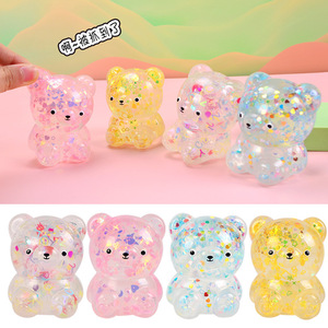 Juguete Antiestrés de Gelatina con Forma de Oso y Letras de Lentejuelas, Juguete de Descompresión con Forma de Oso - Product Image 4