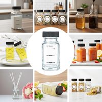 Bouteilles carrées en verre de 2 oz (60 ml) – Mini-bocaux en verre pour jus et potions de gingembre avec impression personnalisée et étiquette